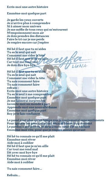 la chanson de sheryfa luna quelle'que part